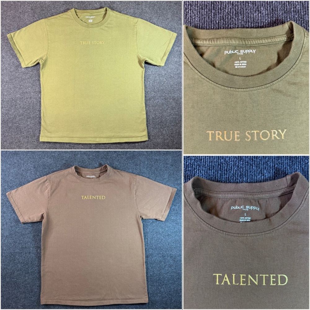 Olive Green + Brown NYC PUBLIC SUPPLY shirts (2 for sale)